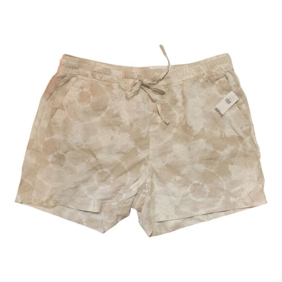 Old Navy, linen blend tie-dye shorts NWT Large Tan - Picture 1 of 4